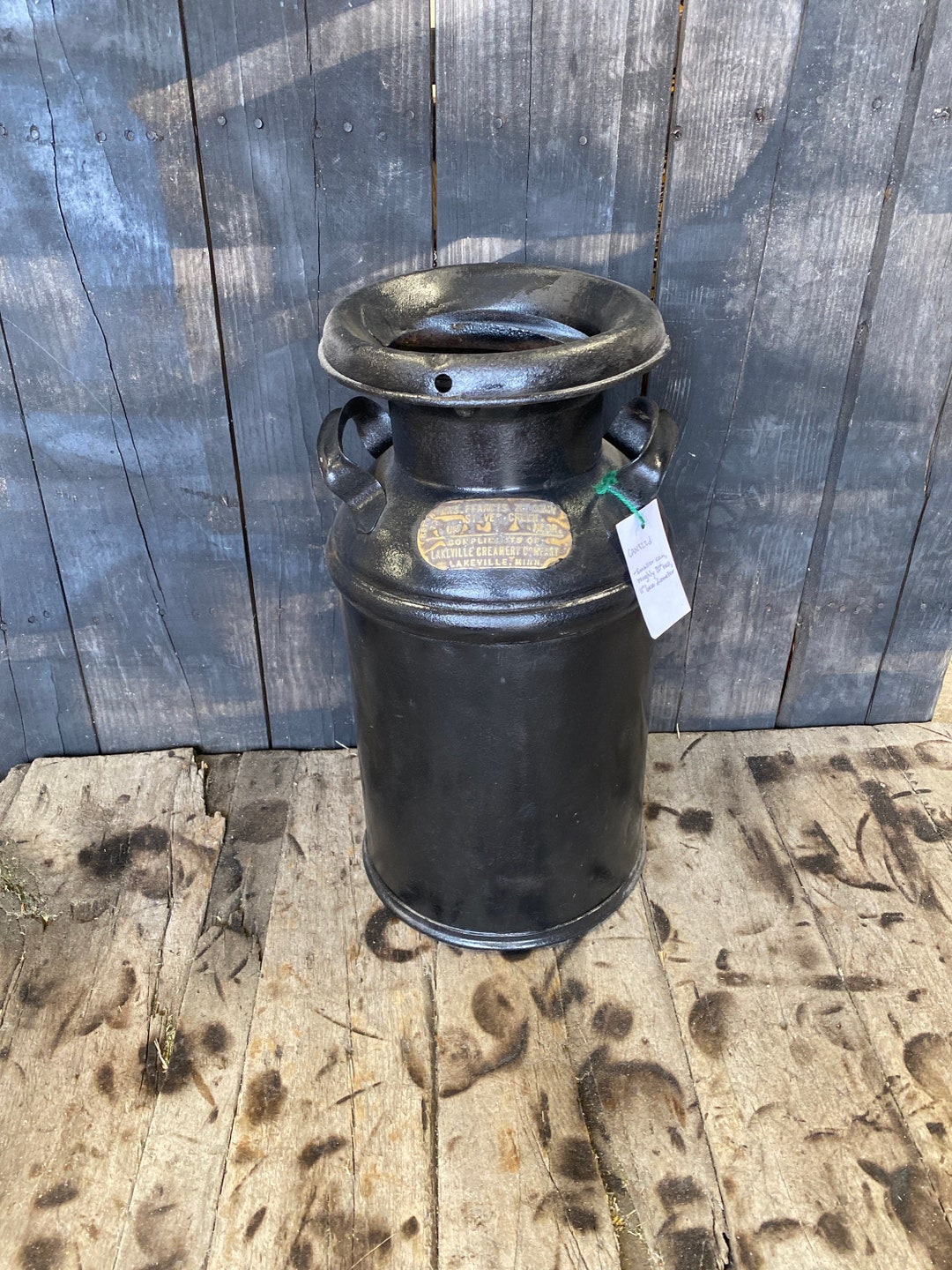 Small Milk Can Refinished Vintage Farmhouse Industrial Decor Etsy