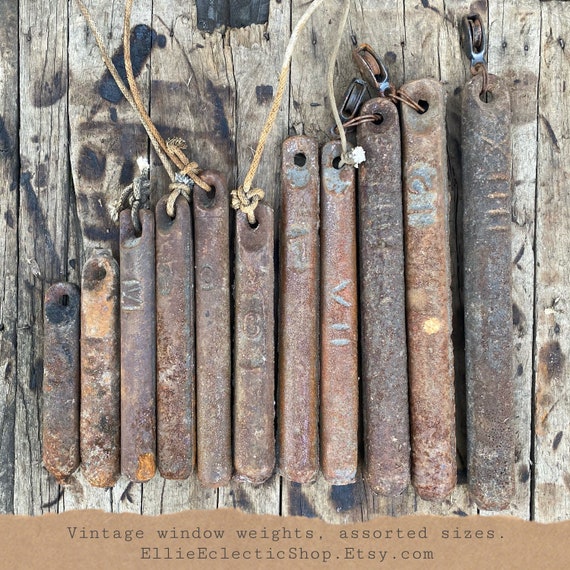 Vintage Window Weights Antique 5 6 7 10 12 14 Pound Metal Etsy