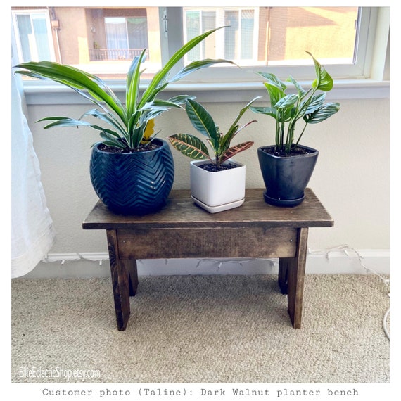 Wooden Plant Stand Bench | Primitive Farmhouse Riser Entryway Bench - Etsy  Denmark