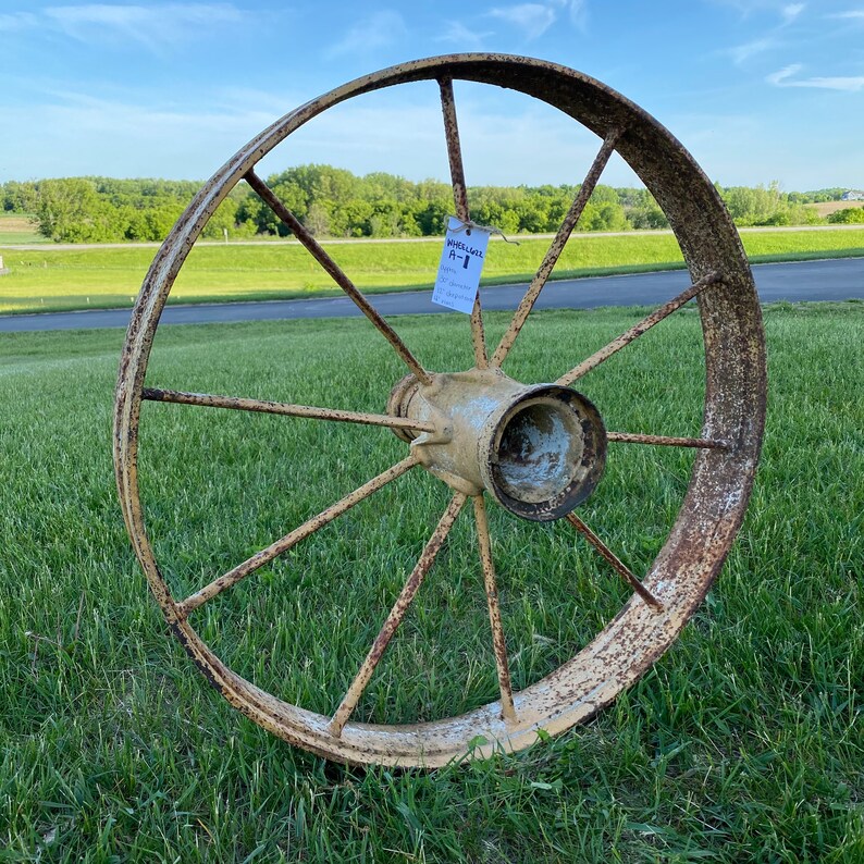 Extra Large Vintage Metal Wheels 30 Dia Antique Etsy