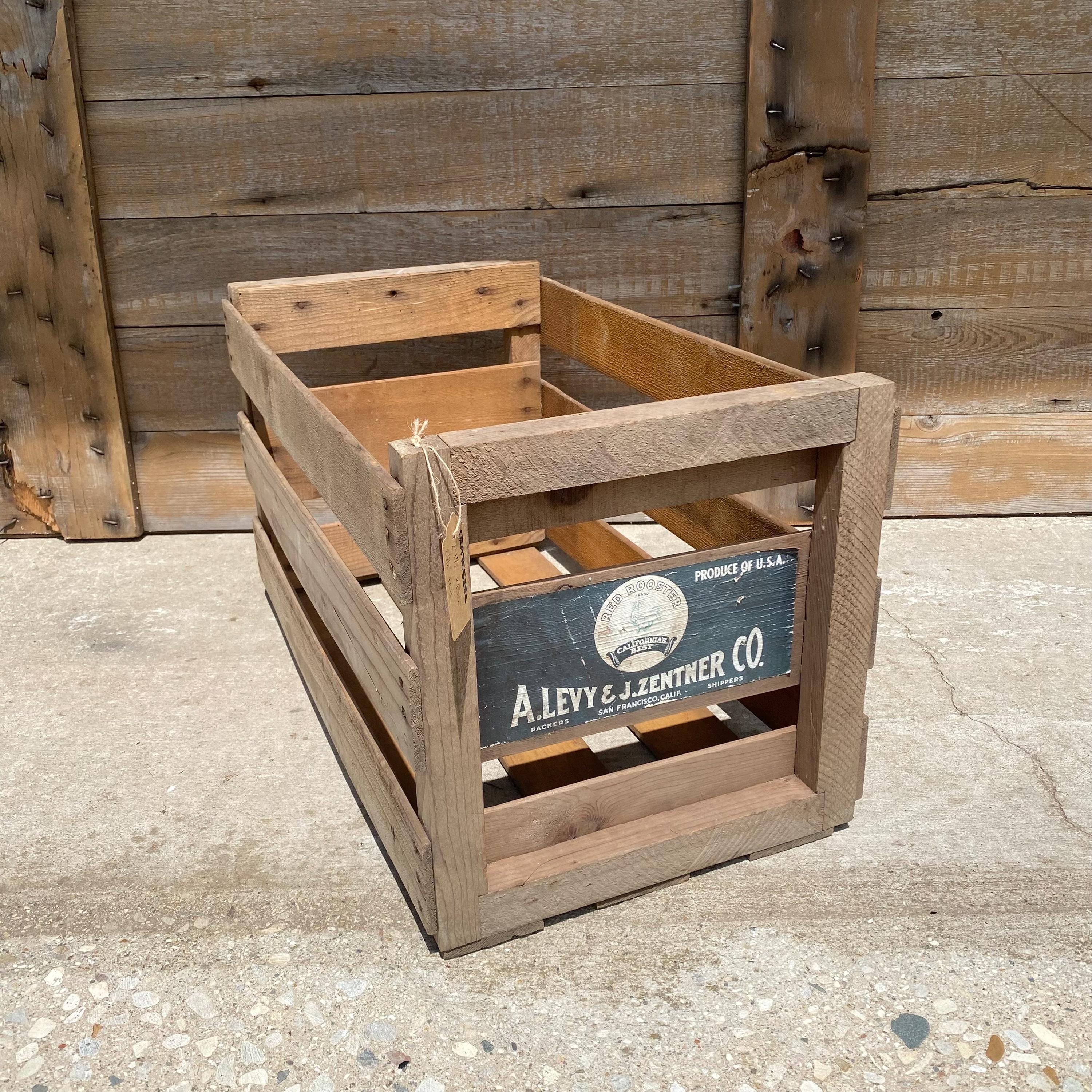 Vintage Red Rooster Wooden Crate: Farmhouse Storage Decor - Etsy