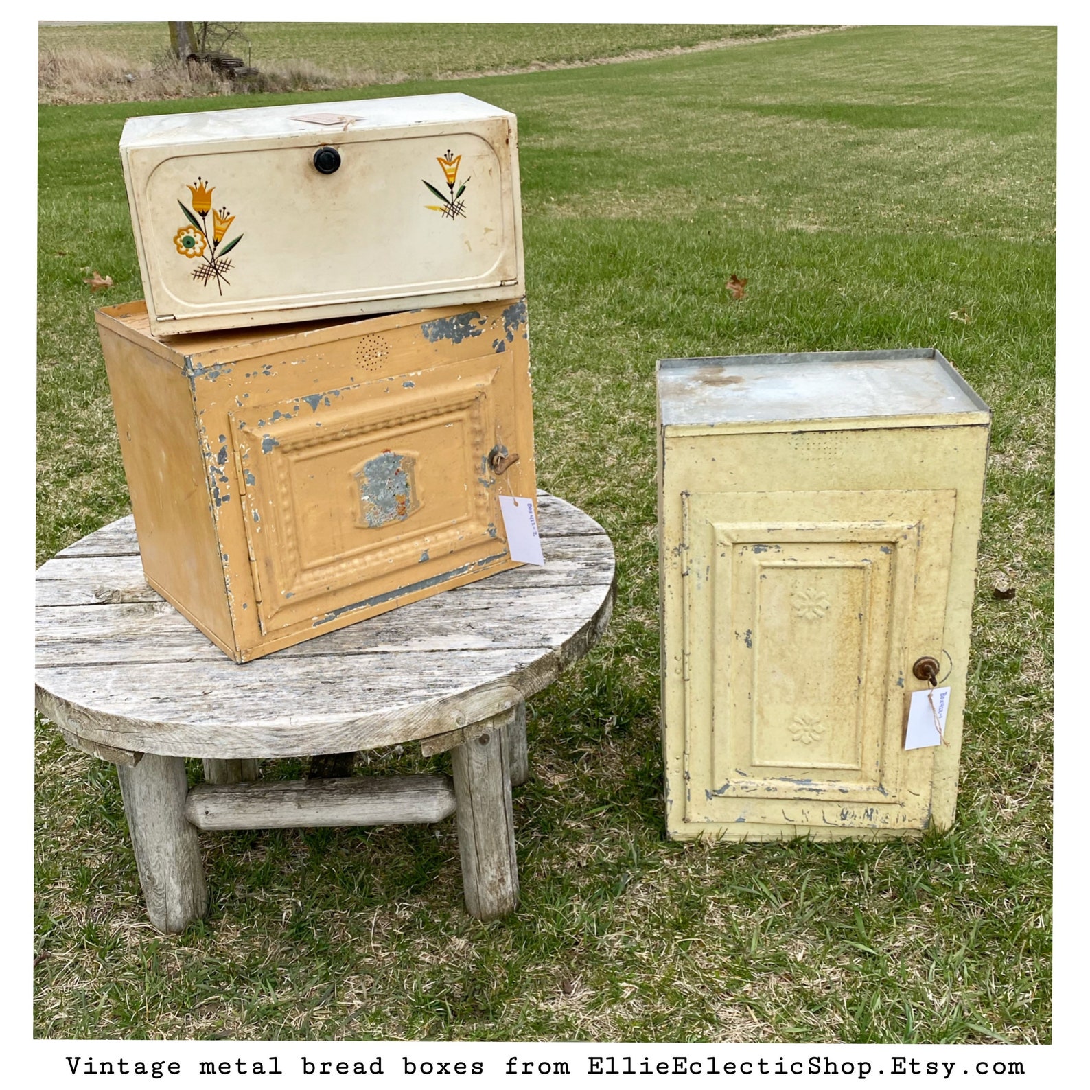 Retro White Metal Bread Box for Kitchen Counter Top farmhouse Etsy