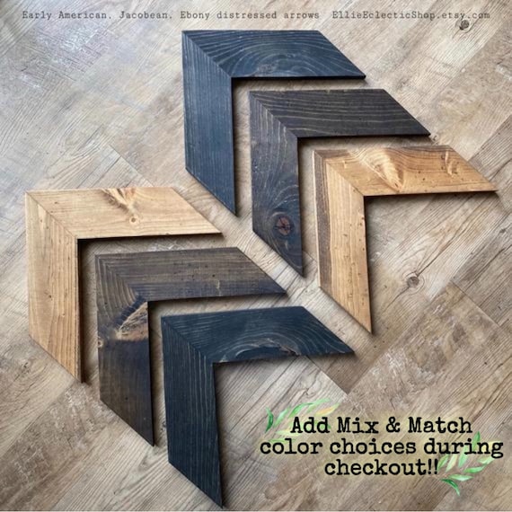 Rustic Farmhouse Arrow Wall Decor Set: Chevron Wooden Arrows