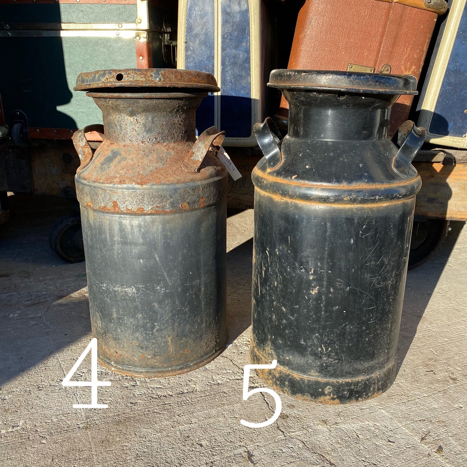 Large Rustic Antique Milk Cans Vintage Milk Jug Rusty Metal - Etsy