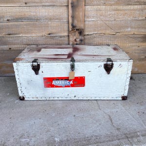 Vintage Military Footlocker: Rustic Wooden Storage Trunk, 1942