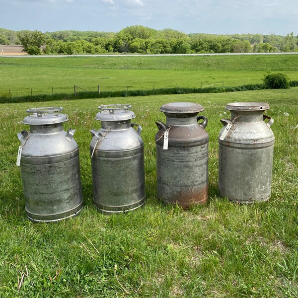 Large Galvanized Milk Cans Etsy
