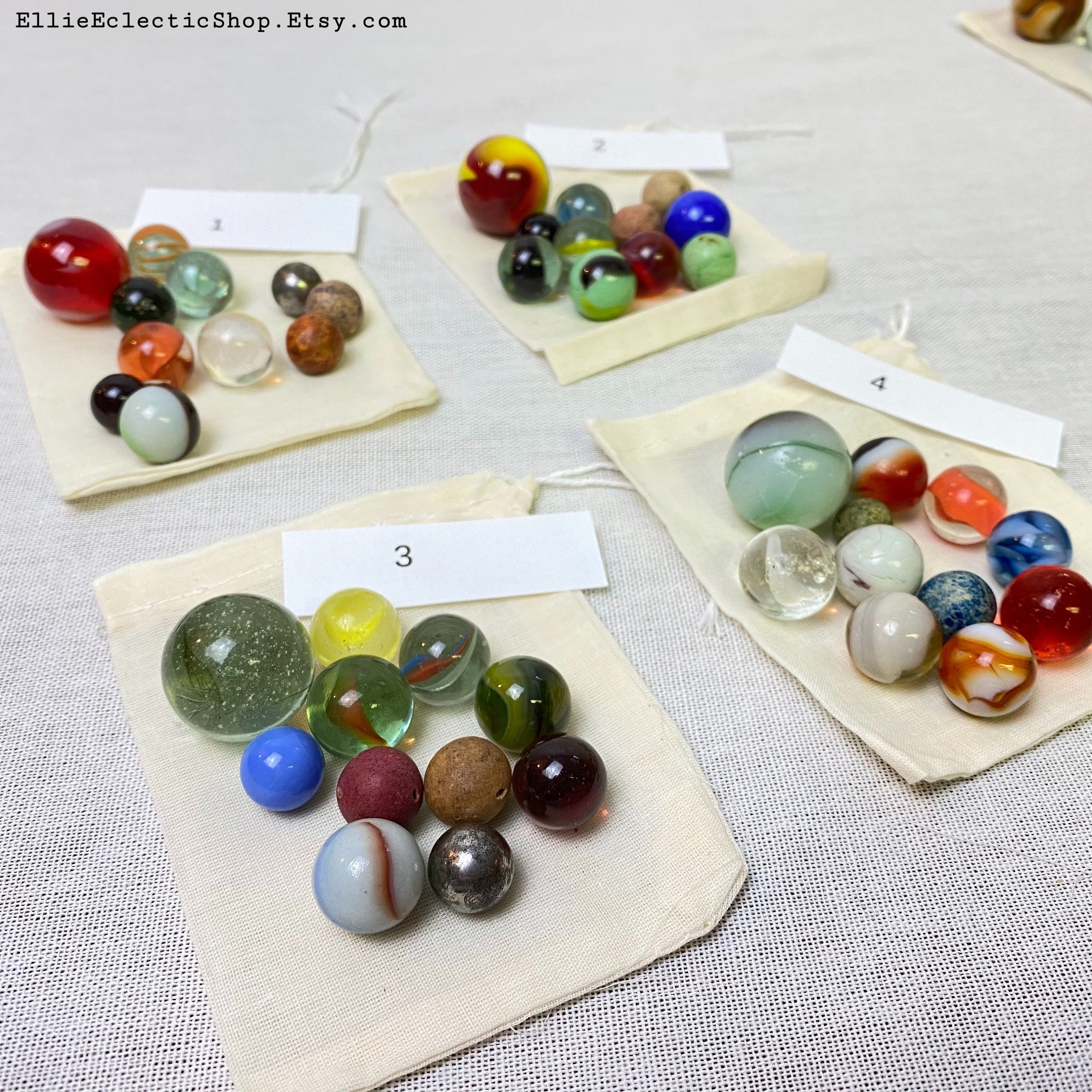 Vintage Marbles in Drawstring Bag Assorted Bag of Marbles Etsy