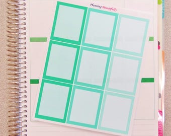 full box stickers, half box stickers, full box planner stickers, half box planner stickers, eclp stickers, checklist boxes, stickers