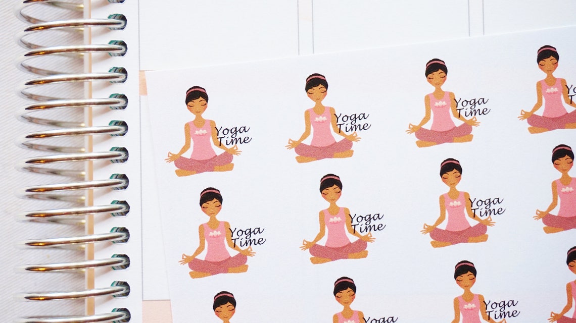 Yoga stickers yoga planner stickers yoga pose stickers Etsy