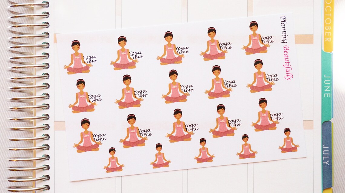 Yoga stickers yoga planner stickers yoga pose stickers Etsy