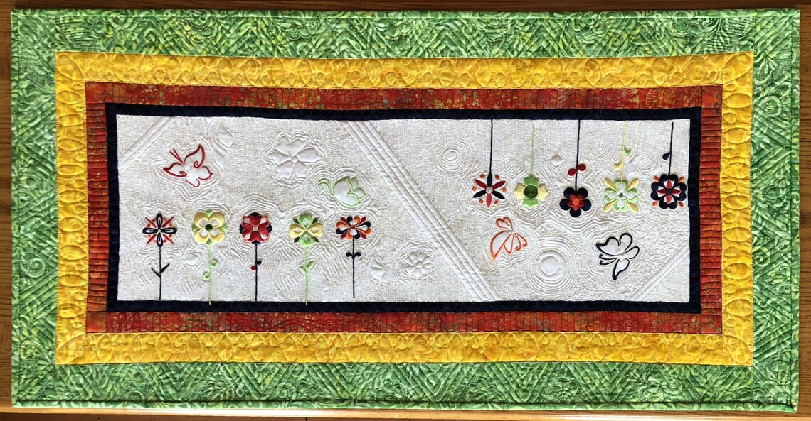 Quilted Summer Table Runner Etsy