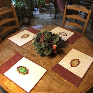 Set of 4 Christmas Quilted Placemats