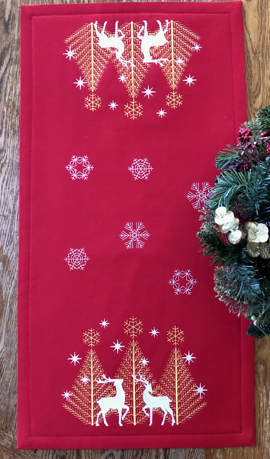 Christmas in the Woods Table Runner Etsy