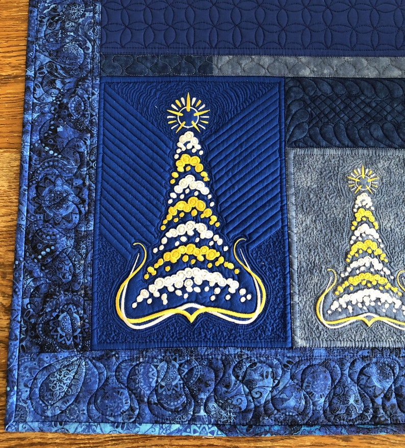 Christmas-Tree Quilted Table Runner image 1