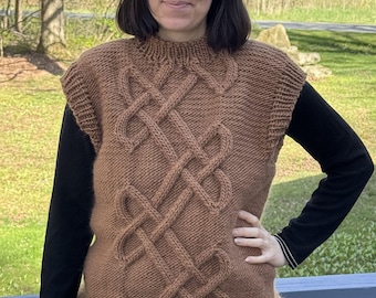 Knotwork Cable Vest – Size S, One of a Kind