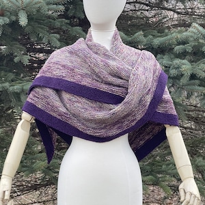 Hand Knit Wool Triangle Shawl