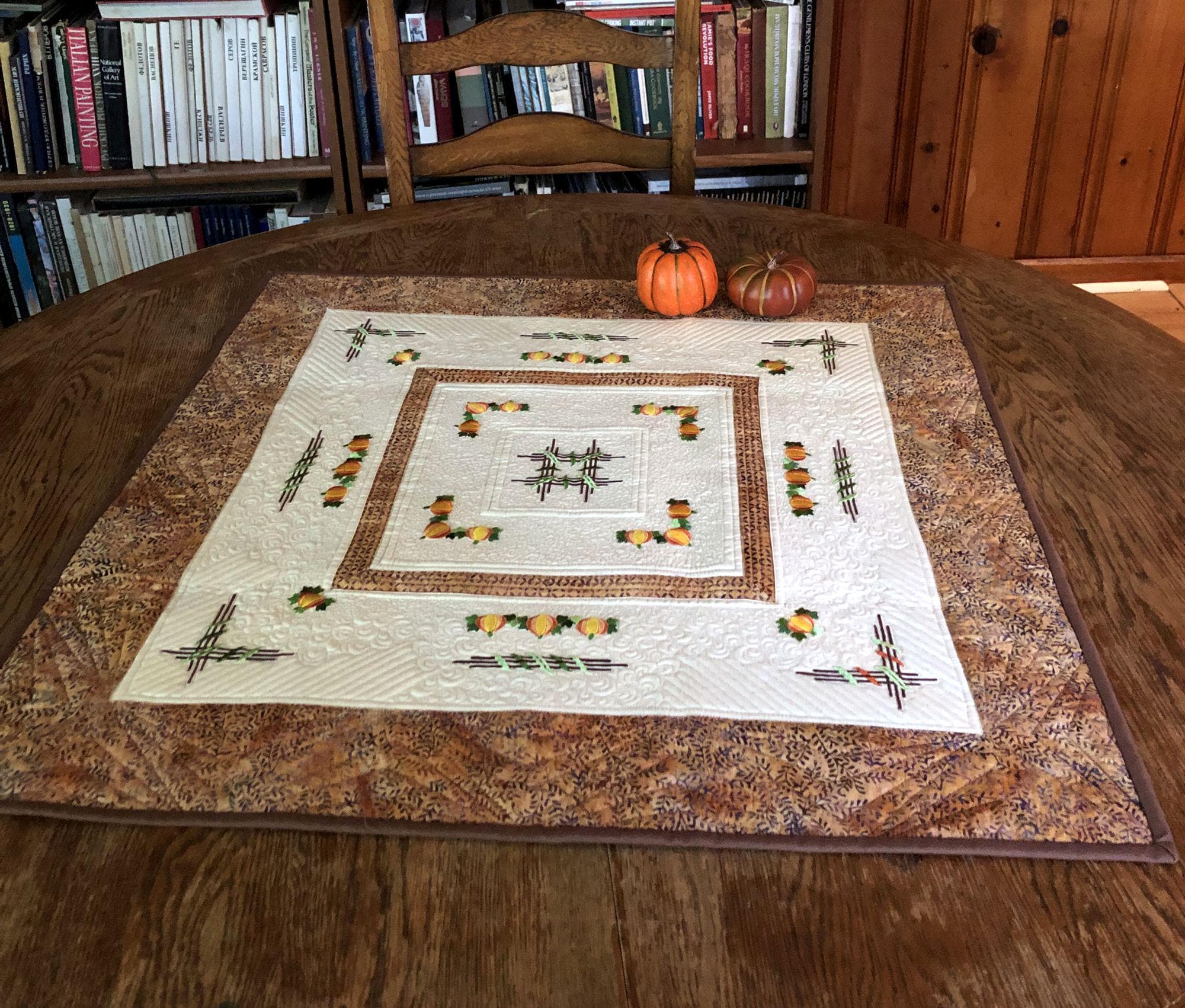 Painted Pumpkinscape Quilted Table Topper NCU0PTT850