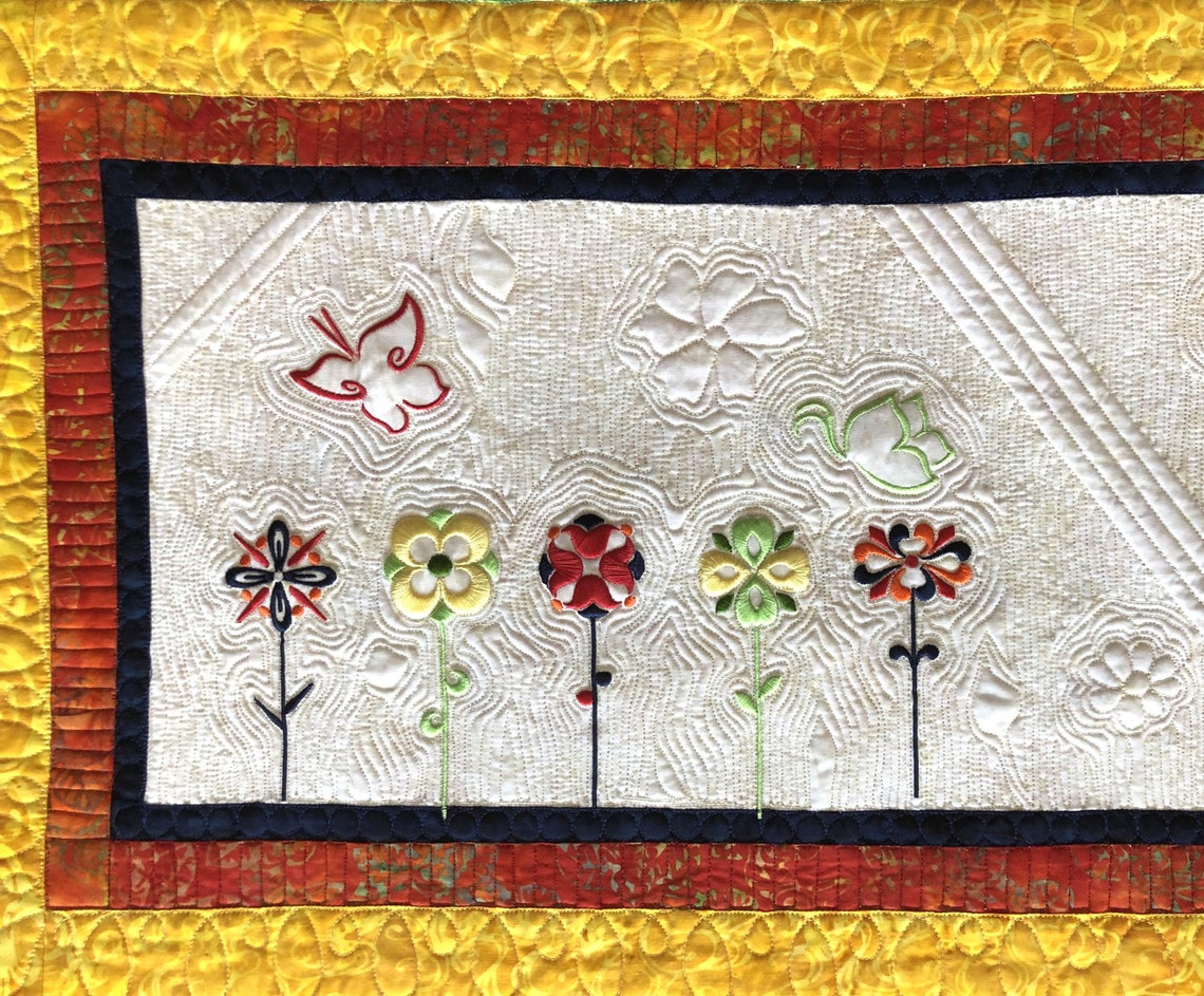 Quilted Summer Table Runner Etsy