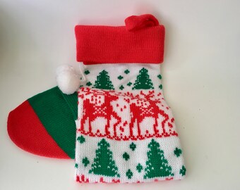 vintage 21 machine knitted christmas stocking with reindeervintage christmas stockingvintage christmasreindeer stockingreindeer xmas - Vintage Christmas Stockings vintage 21 machine knitted christmas stocking with reindeervintage christmas stockingvintage christmasreindeer stockingreindeer xmas - Vintage Christmas Stockings