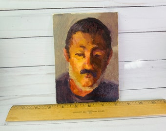 Vintage Portrait eines Mannes--Vintage Originale Portraitmalerei eines Mannes-Signiertes Portrait
