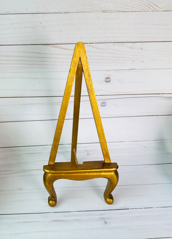 Small Vintage Easel- Gold Photo Frame Easel--Florentine Easel