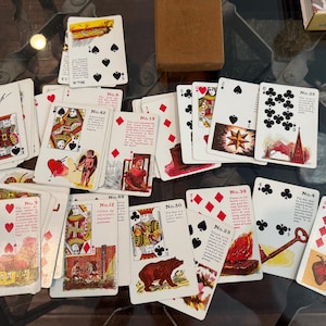 Cartas de adivinación de brujas gitanas antiguas--Cartas de tarot antiguas--Cartas de adivinación antiguas