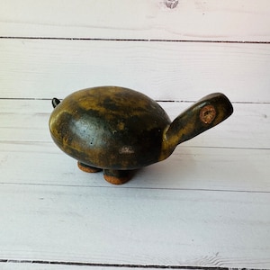 Studio Pottery Turtle--Art Pottery Turtle--Pottery Turtle Statue--Figural Studio Pottery--Tortoise