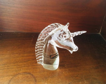 Vintage Unicorn Figurine - V. Nason & C. Murano Italy Clear Glass