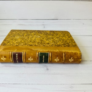 Antique French Voltaire Book--1886 Theatre De Voltaire French Book--Antique Leatherbound Book