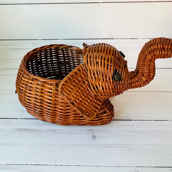 Wicker Elephant Etsy