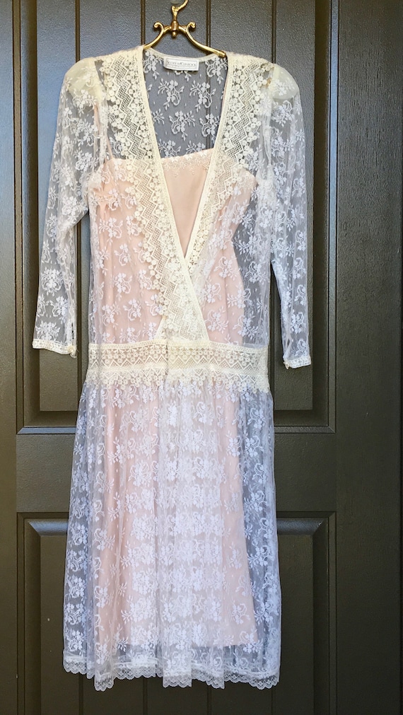 Scott McClintock Ivory Lace Dress Size 8