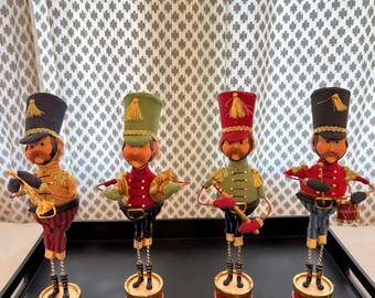 Vintage Marching Band Figurines--Vintage Band Figurines--Vintage Music Decor--Vintage Soldier Band--Solider Figurine--Christmas Band