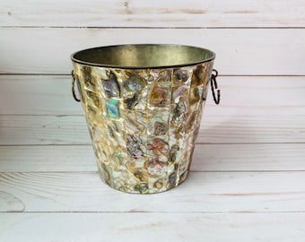 Vintage Abalone Shell Inlay Bucket