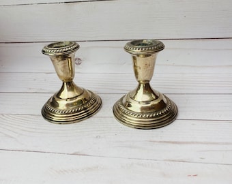 MCM Pair Of Empire Sterling Weighted Candlestick Holders