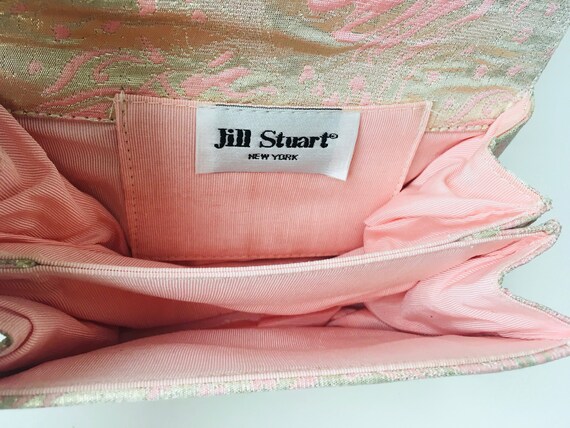 Vintage Pink & Gold Brocade Jill Stuart Handbag - image 5