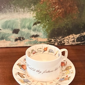Tazza da tè e piattino vintage Royal Kendal Made In England con predizione della fortuna - Tazza da tè originale - Tazza da tè con predizione della fortuna - Tarocchi - Royal Kendal