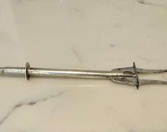 Vintage Barware Trident--Vintage Olive Trident--Vintage Barware--Vintage Mechanical Trident Fork--Vintage Mechanical Serving Trident