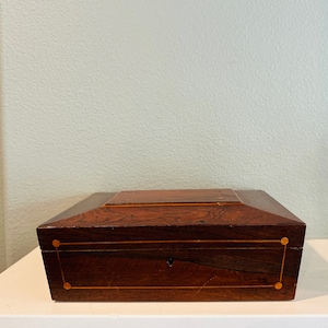 Antike Holz Inlay Schmuckschatulle - Antike Holzkiste