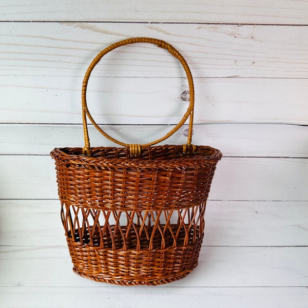 Wicker Door Basket Etsy