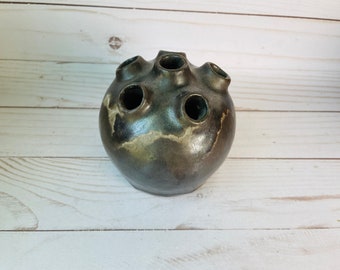 Handmade Ceramic Bud Vase, Signed--Handmade Pottery Vase