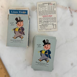 Vintage Kartenspiel -- Vintages Werbekartenspiel -- Schweine-Kartenspiel -- Morrell Pride Meats