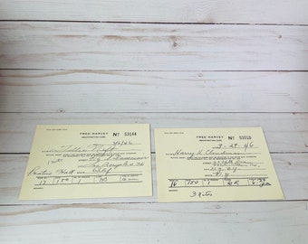 Vintage Fred Harvey Hotel Registration Cards