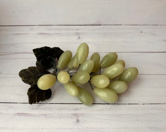 Vintage Jade Grapes--Vintage Stone Grapes--Grape Cluster