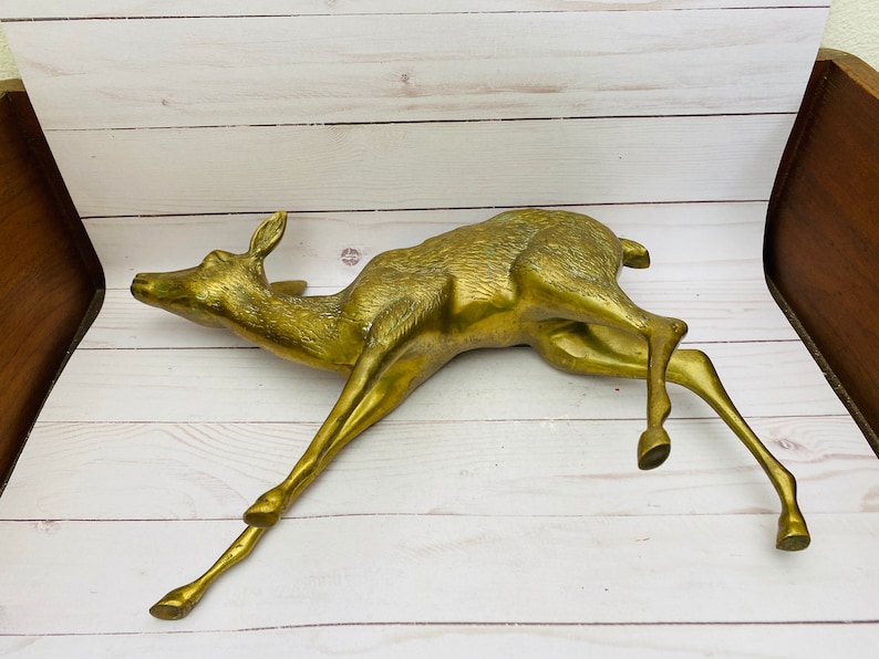 Large Brass Deer Brass Animal Etsy