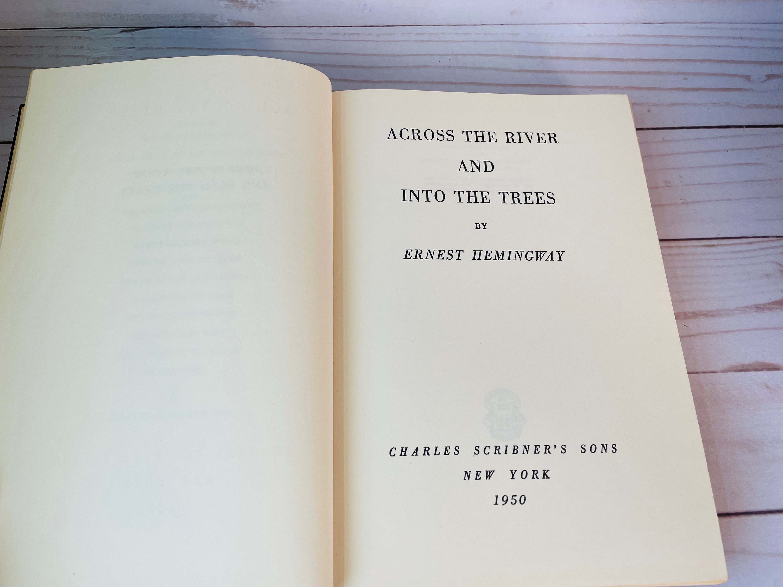 1950 Hemingway's "Across The River And Into The Trees"