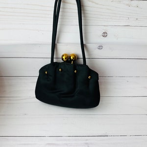 Vintage Judith Leiber Purse--Black Evening Purse--Black Fabric Purse--Vintage Evening Bag