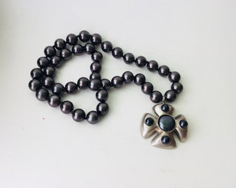 Les Bernard Large Faux Pearl Necklace
