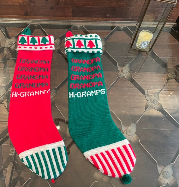 Vintage Grandparent Christmas Stockings--Kurt S. Adler Christmas Stockings