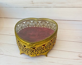 Jewelry Boxes - Large Heart Shaped Ormolu Box