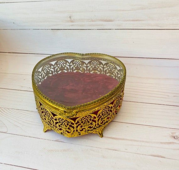 Jewelry Boxes - Large Heart Shaped Ormolu Box - image 1